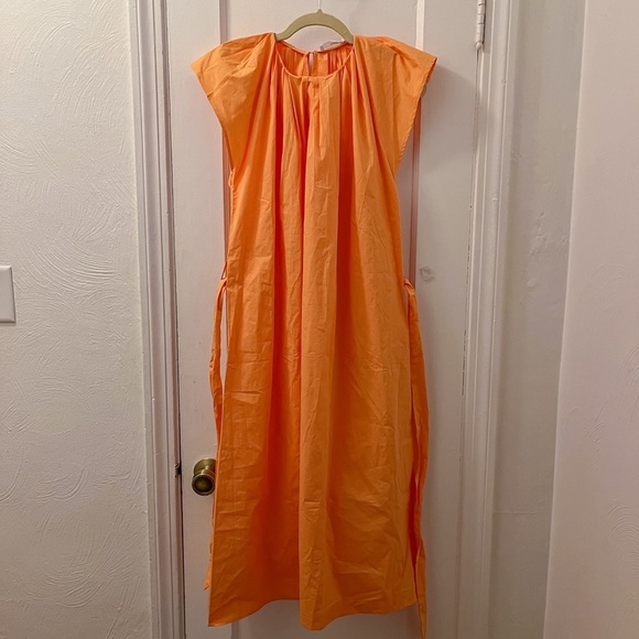 NWT! Mango 100% COTTON MIDI DRESS WITH BOW | size 4 - Picture 3 of 5
